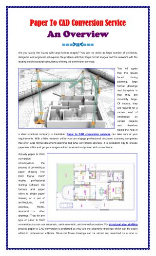 Paper To CAD Conversion Service