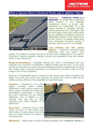 Colorbond roofing is a lightweight