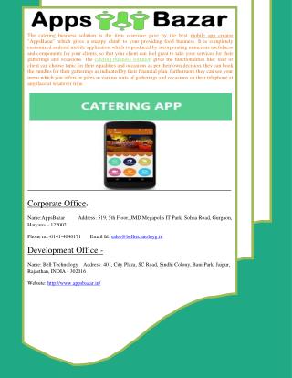 Get Touch in contact with customer by Catering Business Solution App