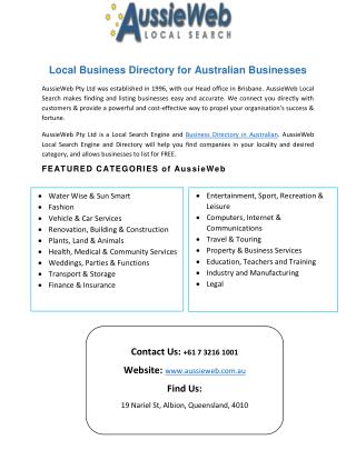 Local Business Directory for Australian Businesses