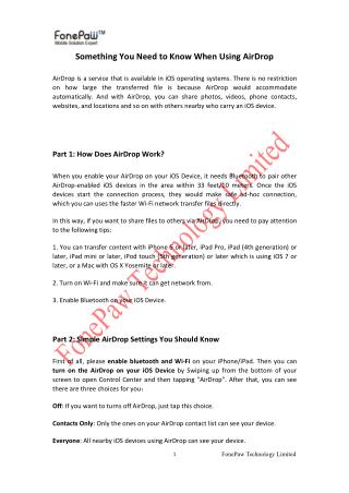 Something You Need to Know When Using AirDrop