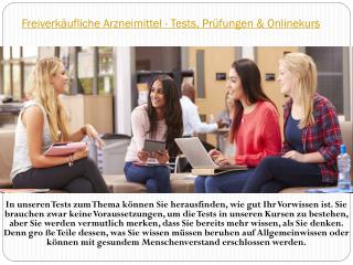 Freiverkäufliche Arzneimittel - Tests, Prüfungen & Onlinekurs