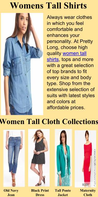 Best online womens Tall shirts