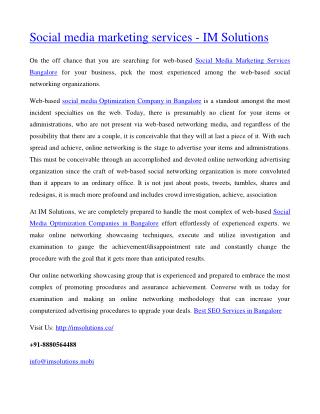 Social media marketing services - IM Solutions
