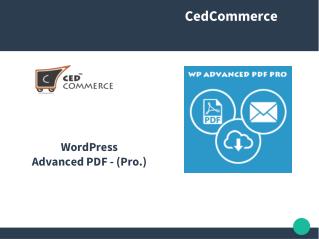 WP ADVANCED PDF PRO WORDPRESS EXTENSION BY CEDCOMMERCE