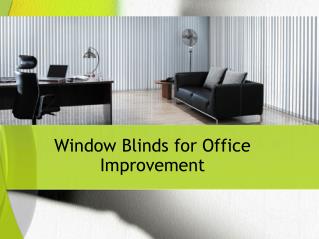 Window Blinds for Office Improvement