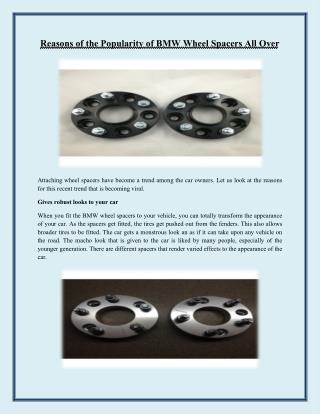 Reasons of the Popularity of BMW Wheel Spacers All Over