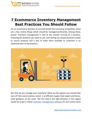 7 Ecommerce Inventory Management Best Practices You Should Follow