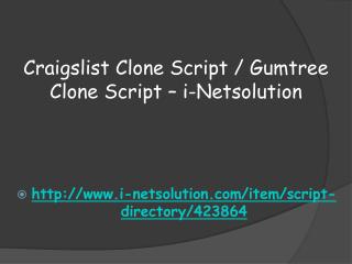 Craigslist Clone Script / Gumtree Clone Script – i-Netsolution