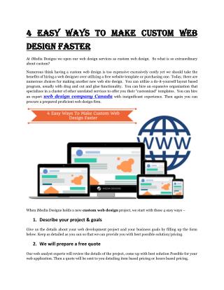 4 Easy Ways To Make Custom Web Design Faster