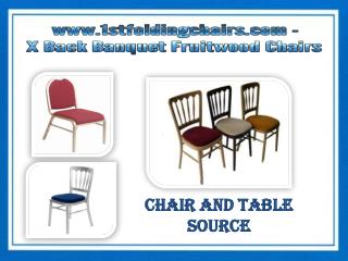 www.1stfoldingchairs.com - X Back Banquet Fruitwood Chairs