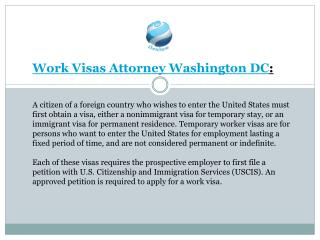 Work Visas Attorney Washington DC
