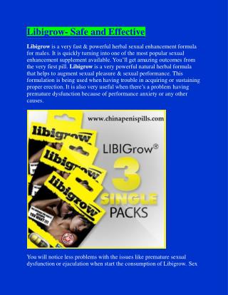 Libigrow- Safe and Effective