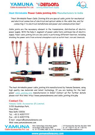 Heat Shrinkable Power Cable Jointing Kits Manufacturers In India