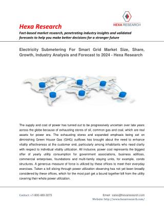 Electricity Submetering For Smart Grid Market Size, Share, Growth, Industry Analysis and Forecast to 2024 - Hexa Researc