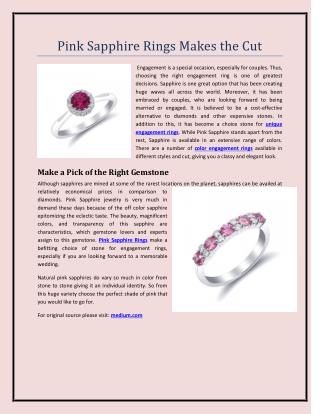 Pink Sapphire Rings Makes the Cut