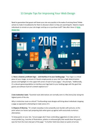 13 Simple Tips for Improving Your Web Design