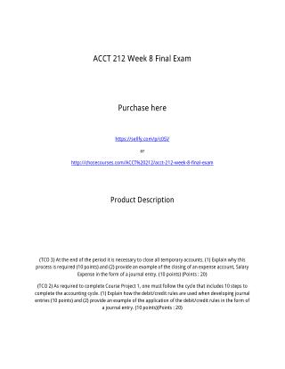 ACCT 212 Week 8 Final Exam