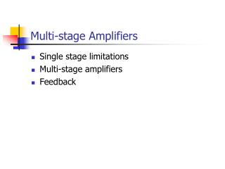 Multi-stage Amplifiers