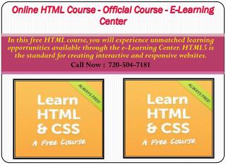 Advanced HTML Online Tutorial Courses