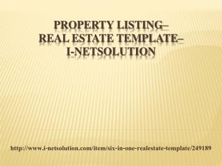 Property Listing - Real Estate Template –i-Netsolution