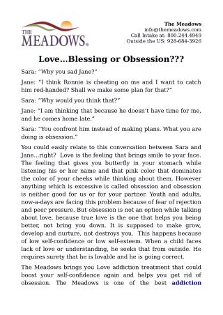 Love…Blessing or Obsession???