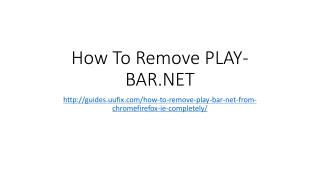 How to remove play bar.net