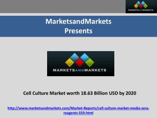 Cell Culture Market worth 18.63 Billion USD by 2020