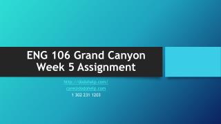 ENG 106 Grand Canyon Week 5 Assignment