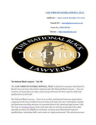 The National Black Lawyers – Top 100