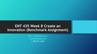 ENT 435 Week 8 Create an Innovation (Benchmark Assignment)