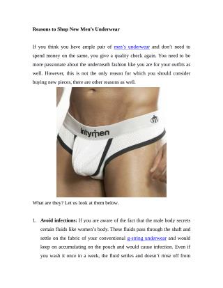 Reasons to Shop New Men’s Underwear