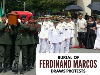 Burial of Ferdinand Marcos draws protests