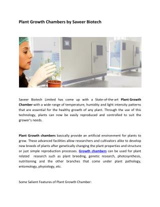 Plant Growth Chambers by Saveer Biotech