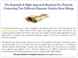 The Essentials & Right Approach Required For Perfectly Connecting Two Different Diameter Garden Hose Fittings
