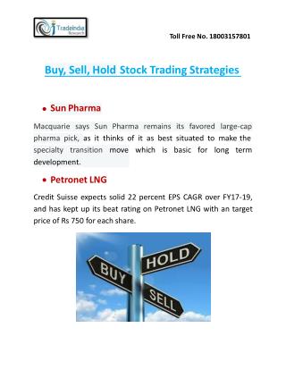 Buy, Sell, Hold Stock Trading Strategies