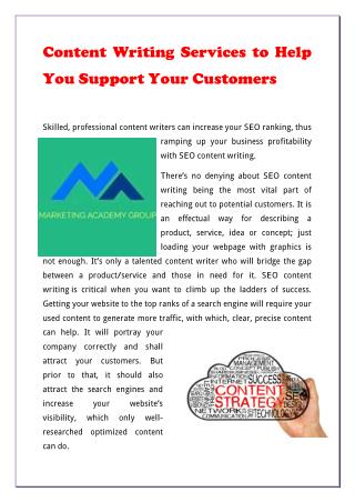 Content Writing Services to Help You Support Your Customers