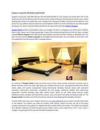 hotels in gurgaon 