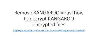 Remove kangaroo virus how to decrypt kangaroo encrypted files