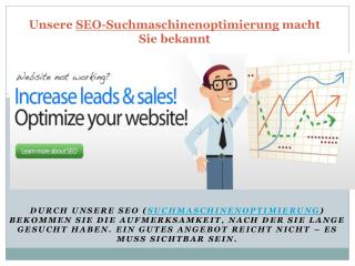 Unsere SEO-Suchmaschinenoptimierung macht Sie bekannt