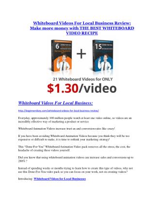 Whiteboard Videos For Local Business Review - Whiteboard Videos For Local Business 100 bonus items