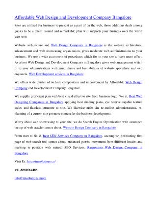 Affordable web design and development company bangalore