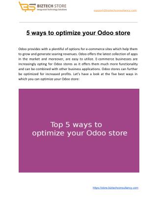 5 ways to optimize your Odoo store