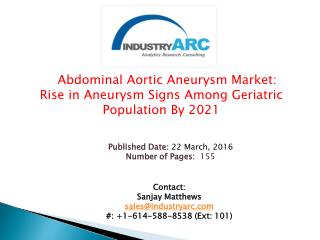 Abdominal Aortic Aneurysm Market: growing symptoms of aneurysm to drive the demand | IndustryARC