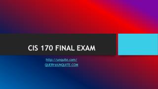 CIS 170 FINAL EXAM