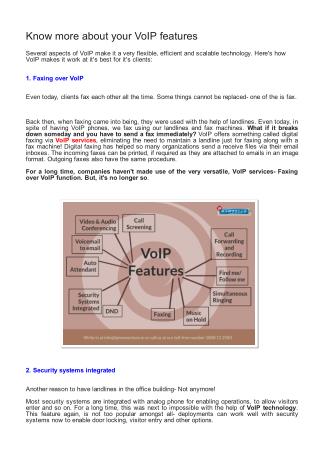 Know More About VoIP Features