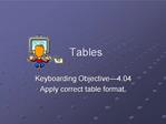 Tables