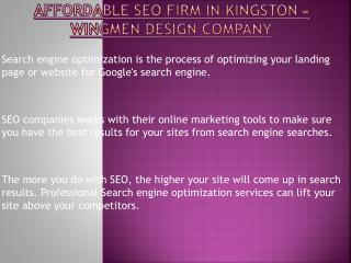 Wingmen Design Company - Affordable SEO Firm in Kingston