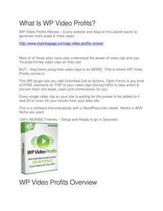WP Video Profits free