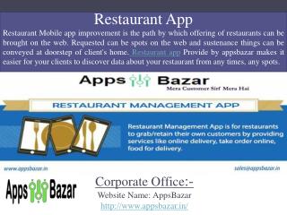 Restaurant App For Customers